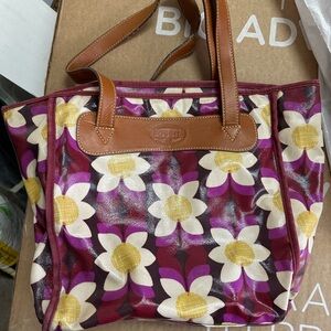 Fossil Women's Floral Tote Bag - Purple and Yellow
